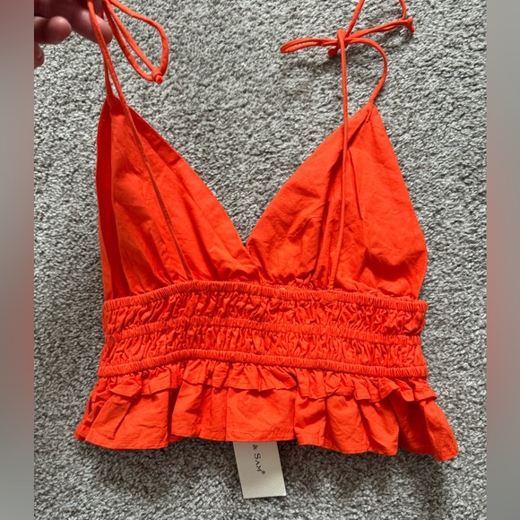 Orange Ruffle Top - Picture 2 of 5